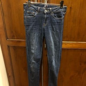 Super skinny low waist dark jeans